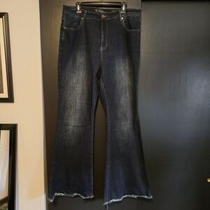 City Chic Dark Wash Flare Jeans